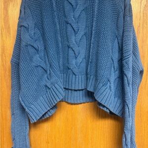We The Free Blue Cable Knit Sweater